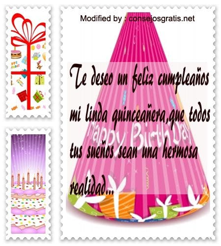 Tarjetas de cumpleaños para mi nieta quinceañera 